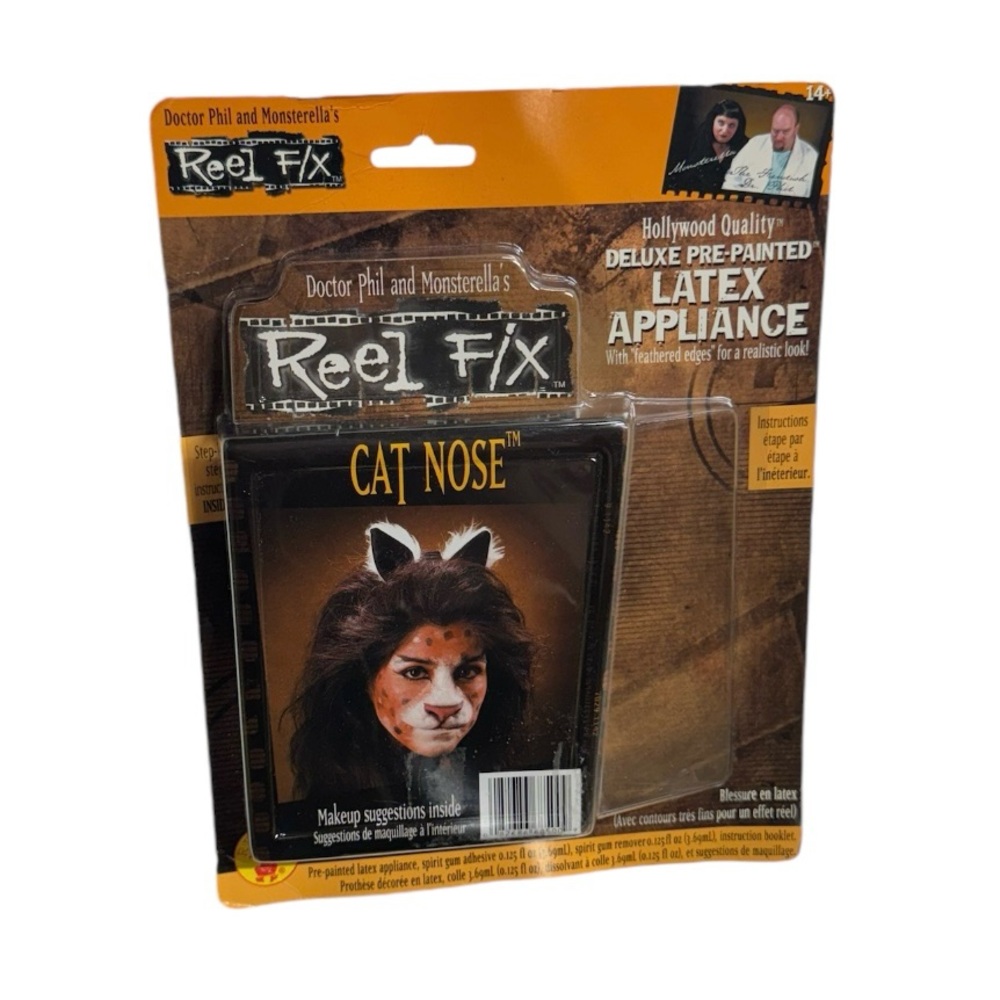 Rubie’s reel F/X Cat nose latex appliance piece with spirit gum and remover!
